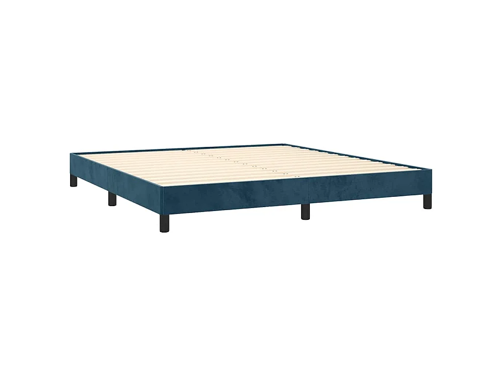 Cadre de lit sans matelas bleu foncé 160x200 cm velours