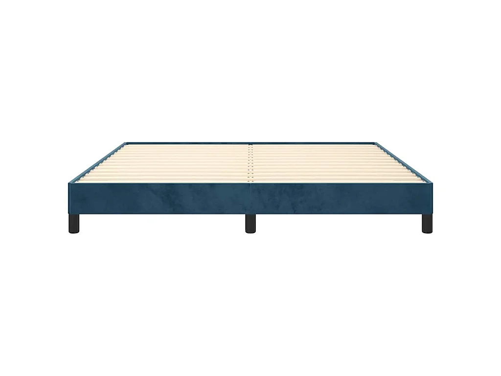 Cadre de lit sans matelas bleu foncé 160x200 cm velours
