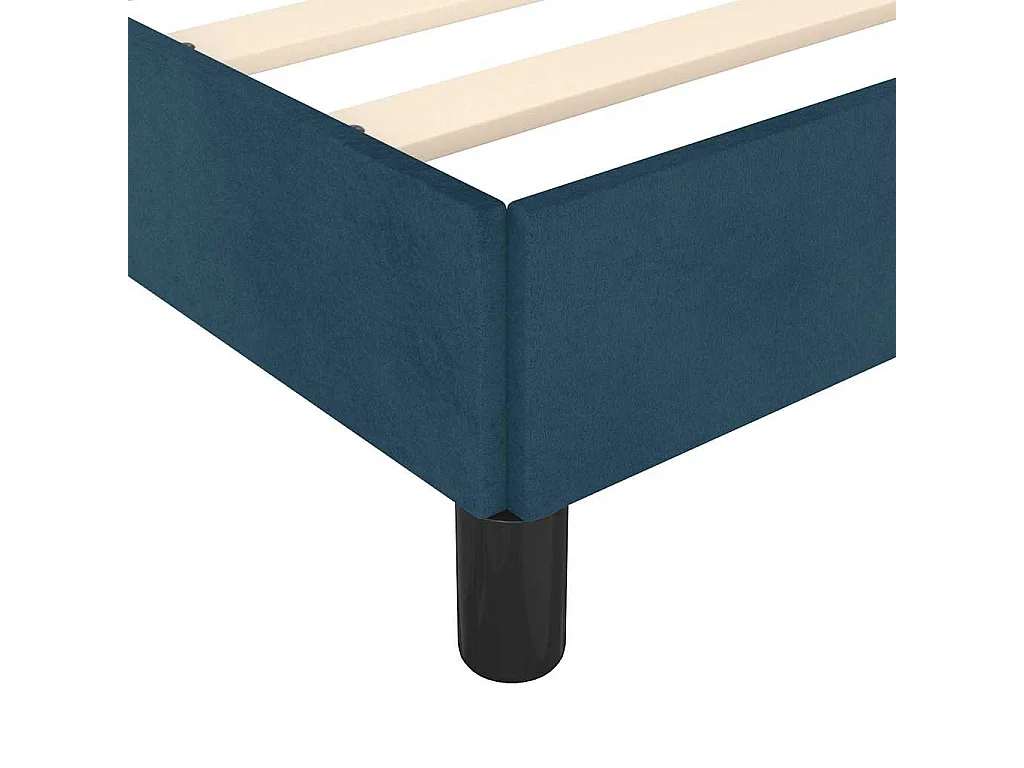 Cadre de lit sans matelas bleu foncé 160x200 cm velours