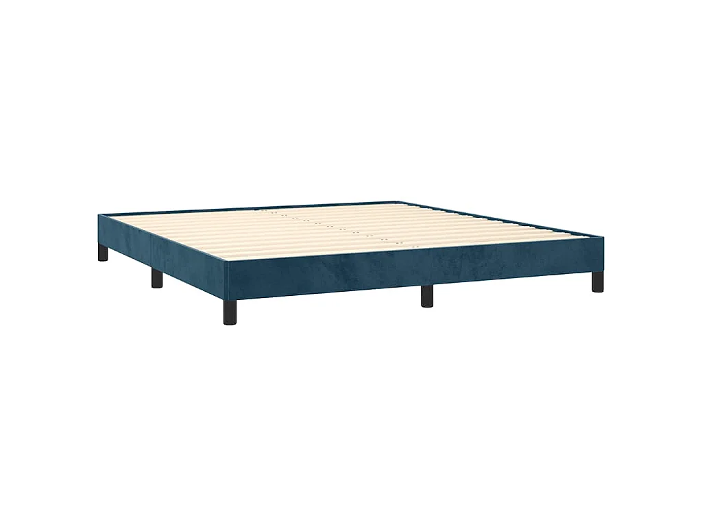 Cadre de lit sans matelas bleu foncé 160x200 cm velours
