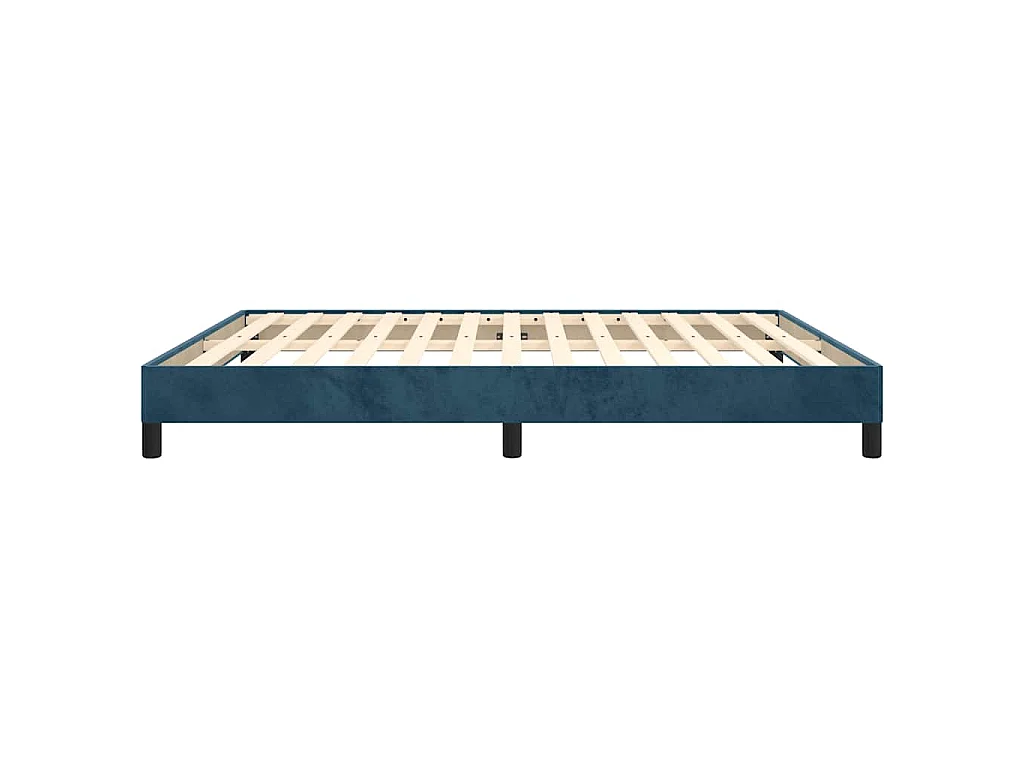 Cadre de lit sans matelas bleu foncé 160x200 cm velours