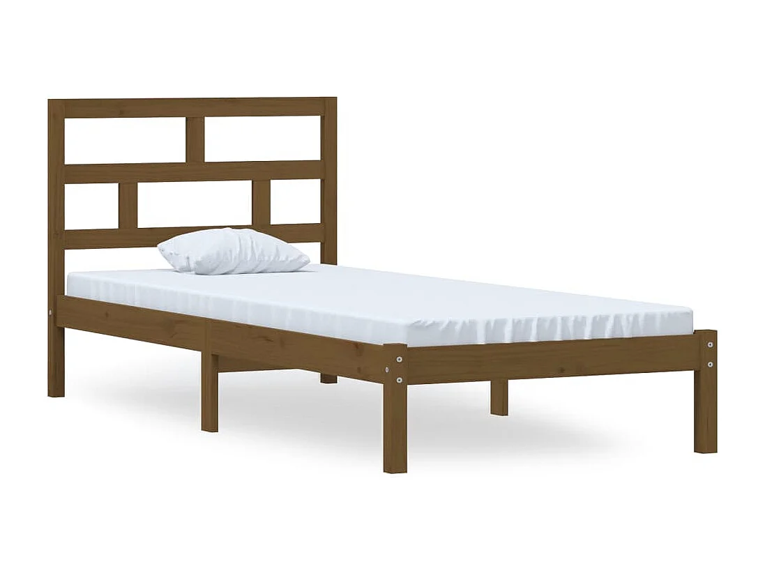 Cadre de lit sans matelas marron miel bois massif 100x200 cm