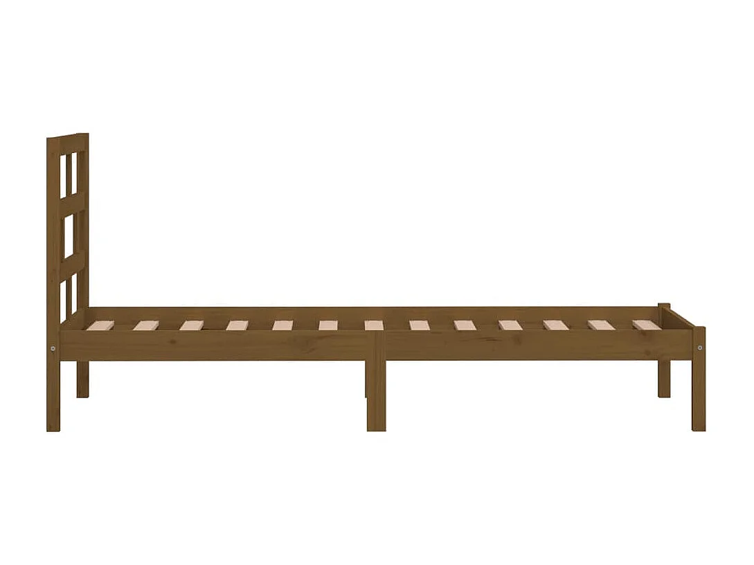 Cadre de lit sans matelas marron miel bois massif 100x200 cm