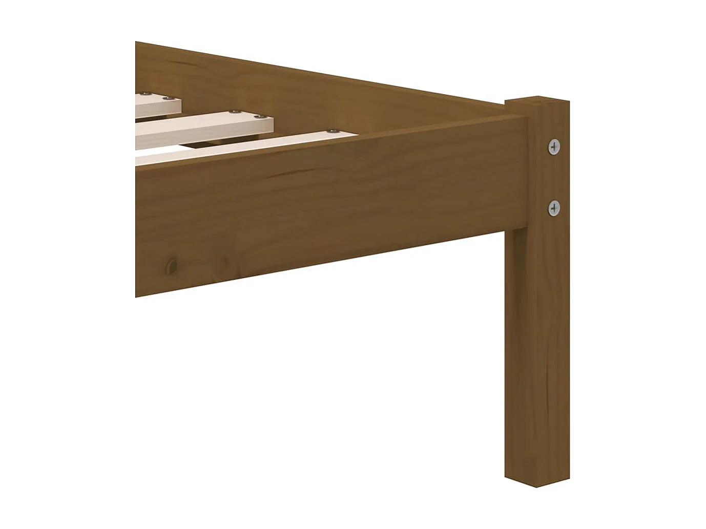 Cadre de lit sans matelas marron miel bois massif 100x200 cm