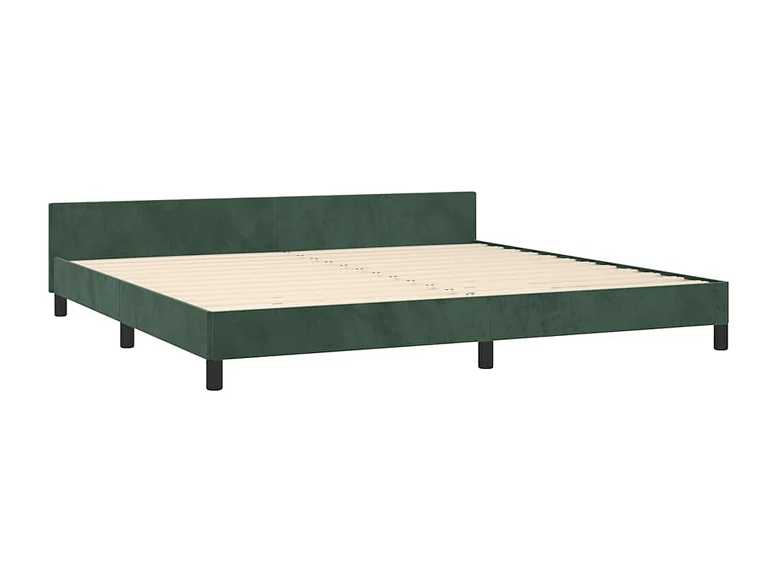 Giroletto senza Materasso Verde Scuro 200x200 cm in Velluto