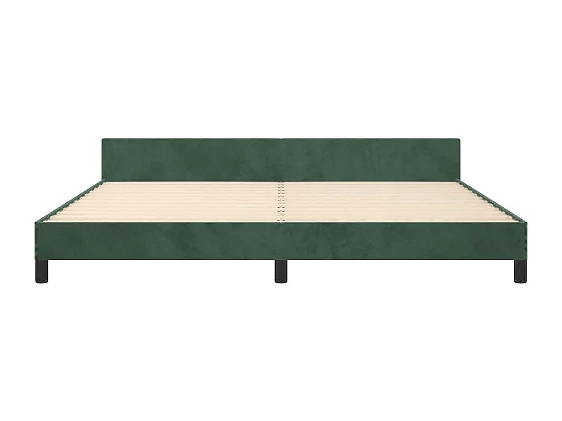Giroletto senza Materasso Verde Scuro 200x200 cm in Velluto