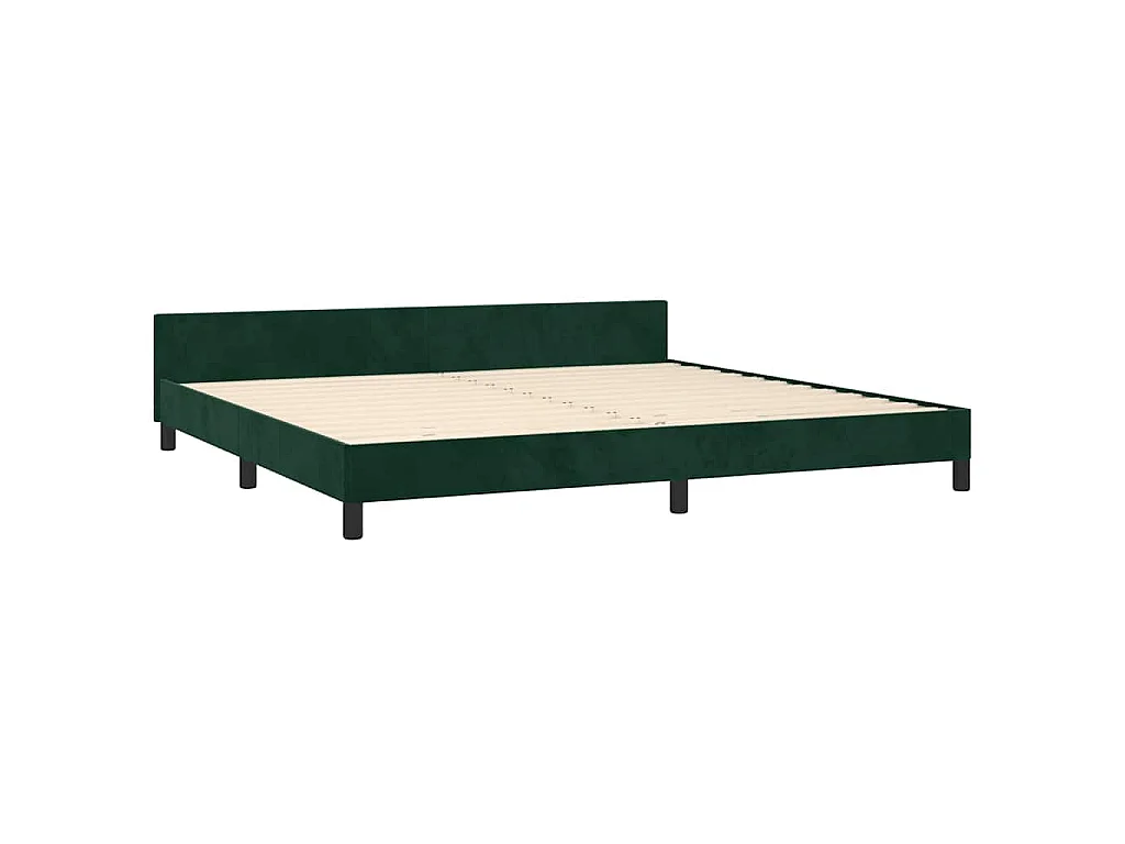 Estructura cama sin colchón terciopelo verde oscuro 200x200 cm