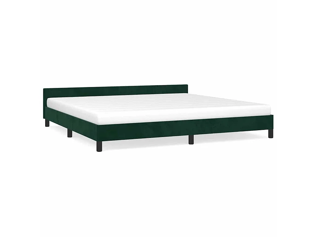 Estructura cama sin colchón terciopelo verde oscuro 200x200 cm