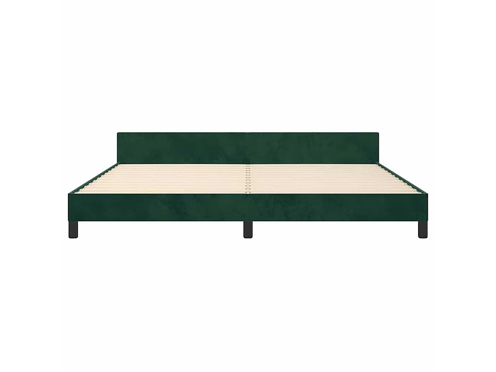 Estructura cama sin colchón terciopelo verde oscuro 200x200 cm