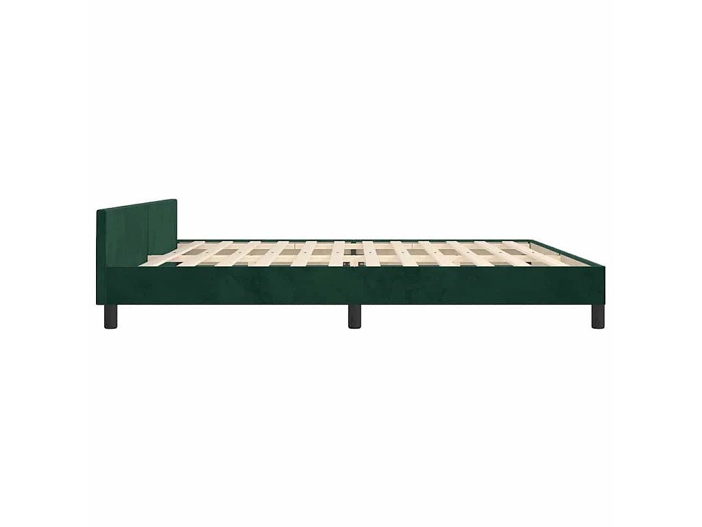 Estructura cama sin colchón terciopelo verde oscuro 200x200 cm