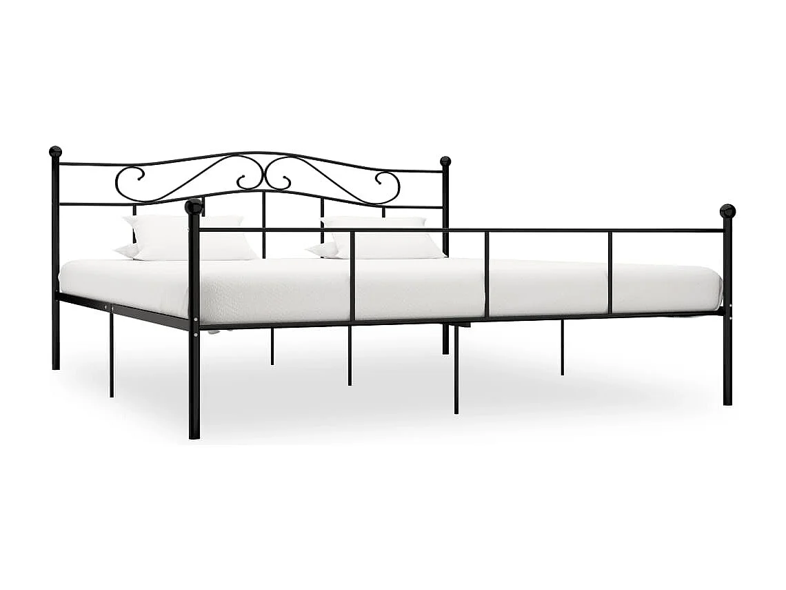 Bettgestell Schwarz Metall 200×200 cm
