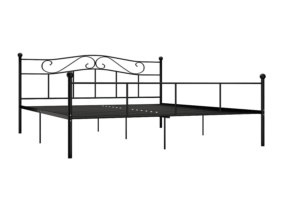 Bettgestell Schwarz Metall 200×200 cm