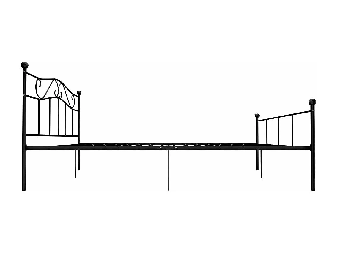 Bettgestell Schwarz Metall 200×200 cm