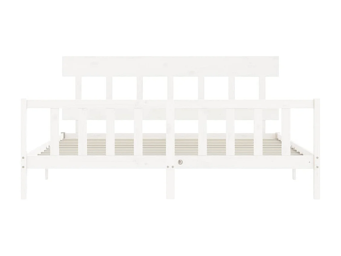 Giroletto Testiera Bianco Super King Size in Legno Massello