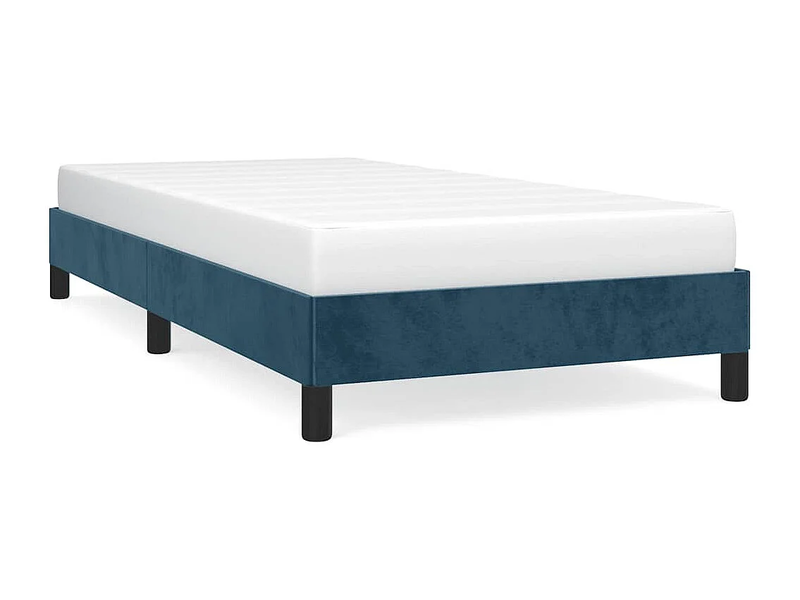 Cadre de lit sans matelas bleu foncé 100x200 cm velours