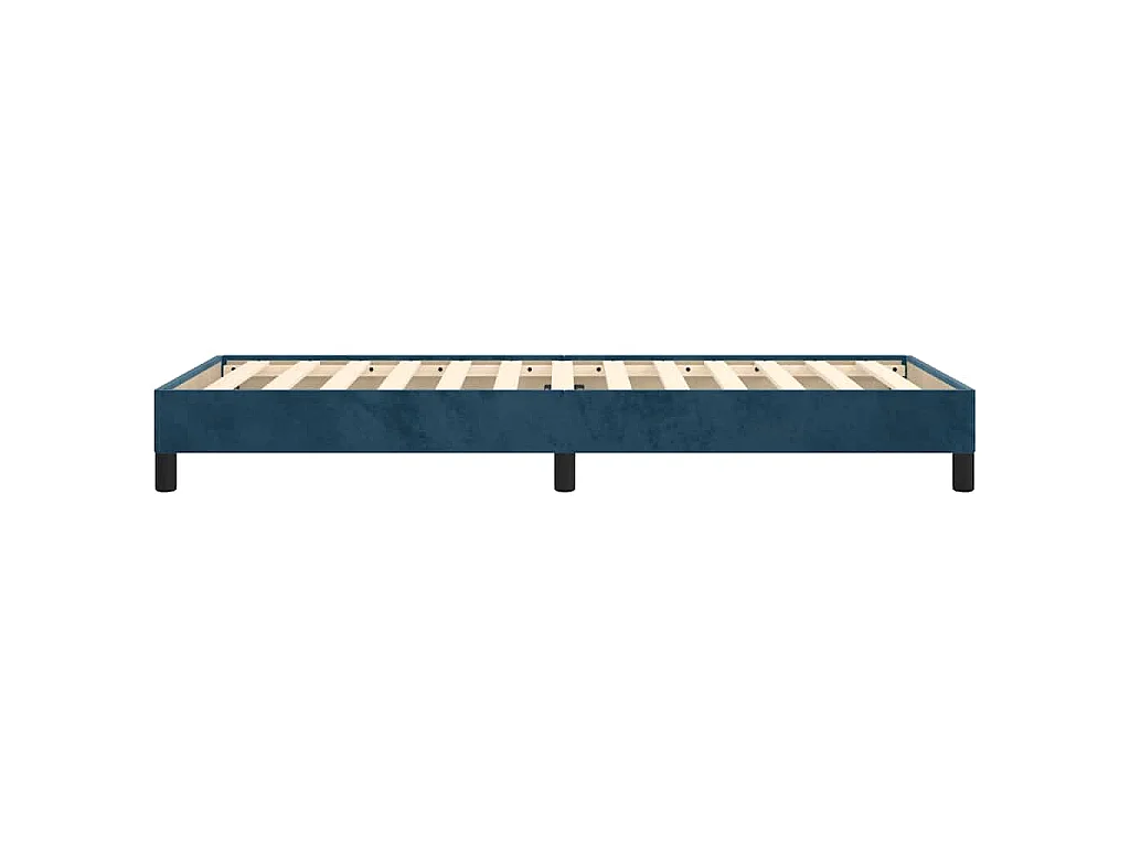 Cadre de lit sans matelas bleu foncé 100x200 cm velours