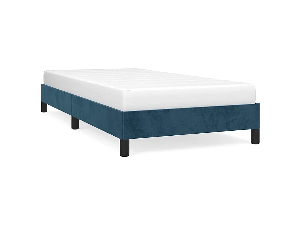 Cadre de lit sans matelas bleu foncé 100x200 cm velours