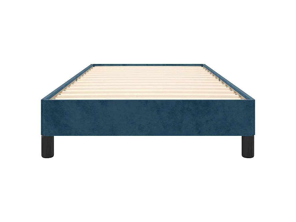 Cadre de lit sans matelas bleu foncé 100x200 cm velours