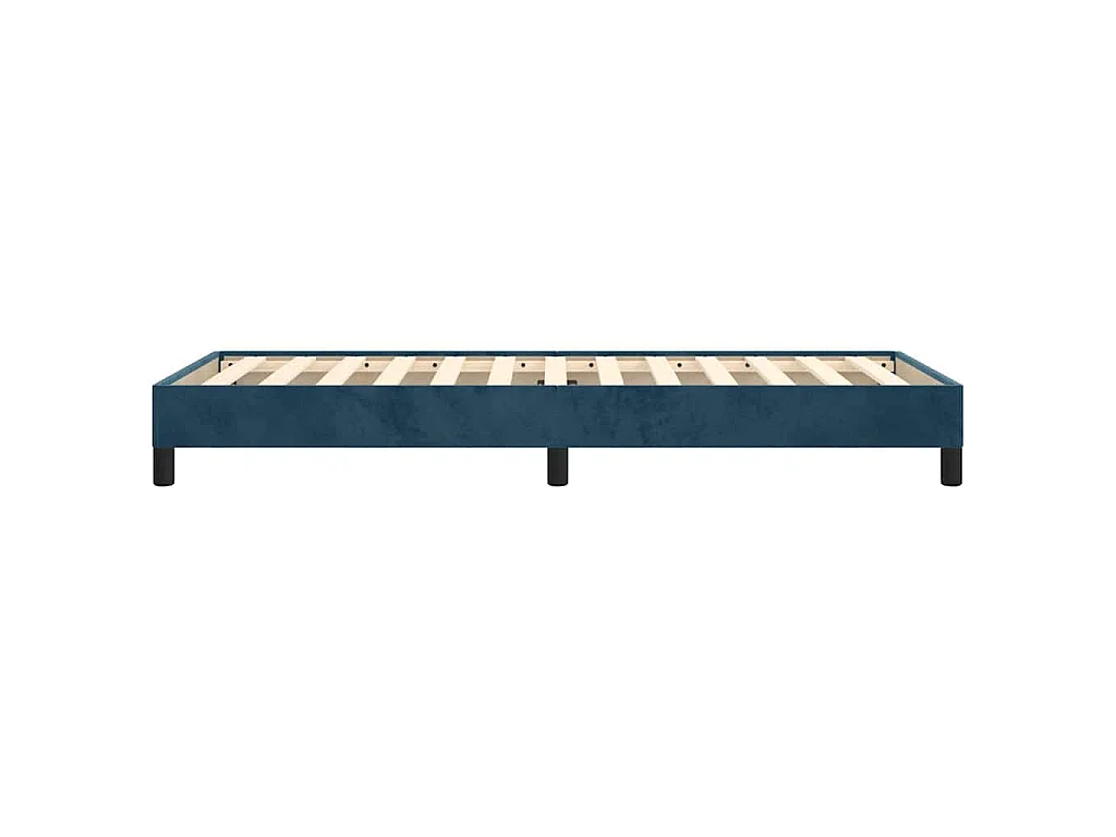Cadre de lit sans matelas bleu foncé 100x200 cm velours