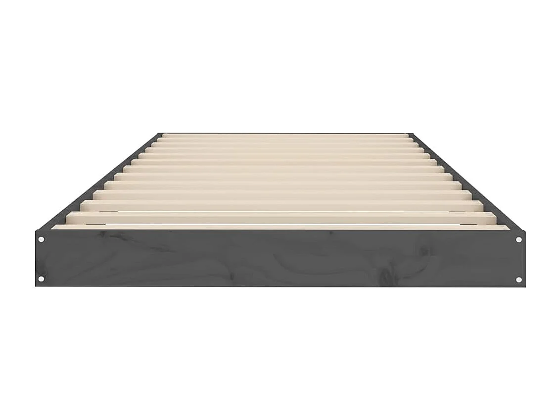 Estructura de cama madera maciza pino gris 75x190 cm