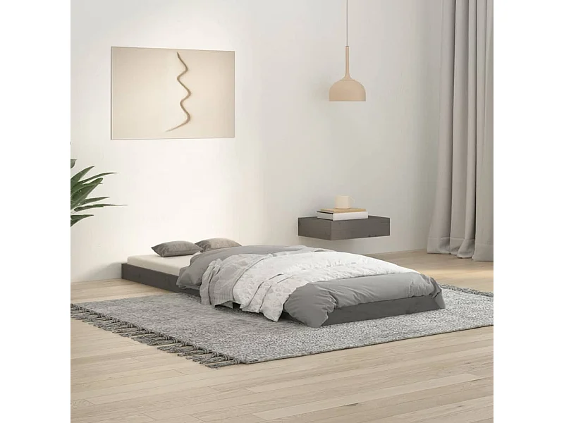 Giroletto Grigio 75x190 cm Small Single Legno Massello di Pino