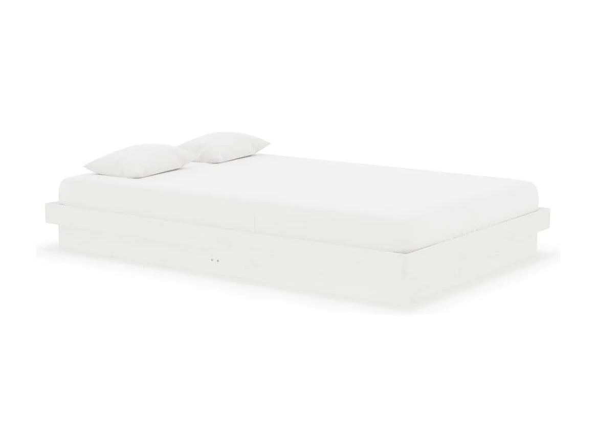 Cadre de lit sans matelas blanc bois massif