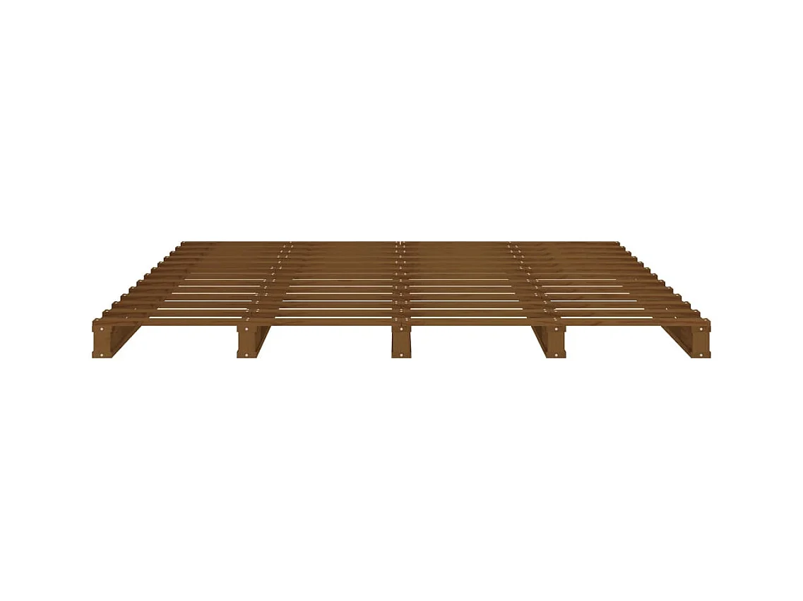 Lit de palette sans matelas marron miel 120x200 cm bois massif