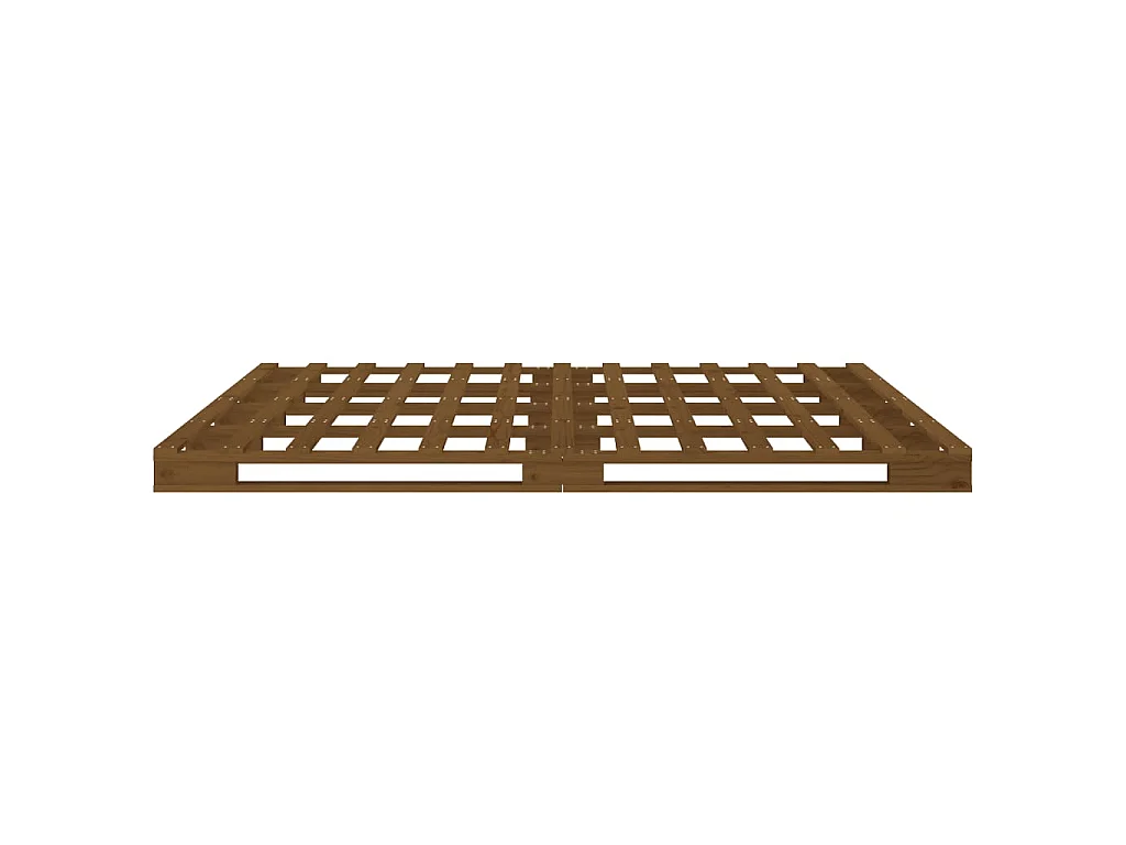 Cama de palets de madera maciza de pino marrón miel 120x200 cm