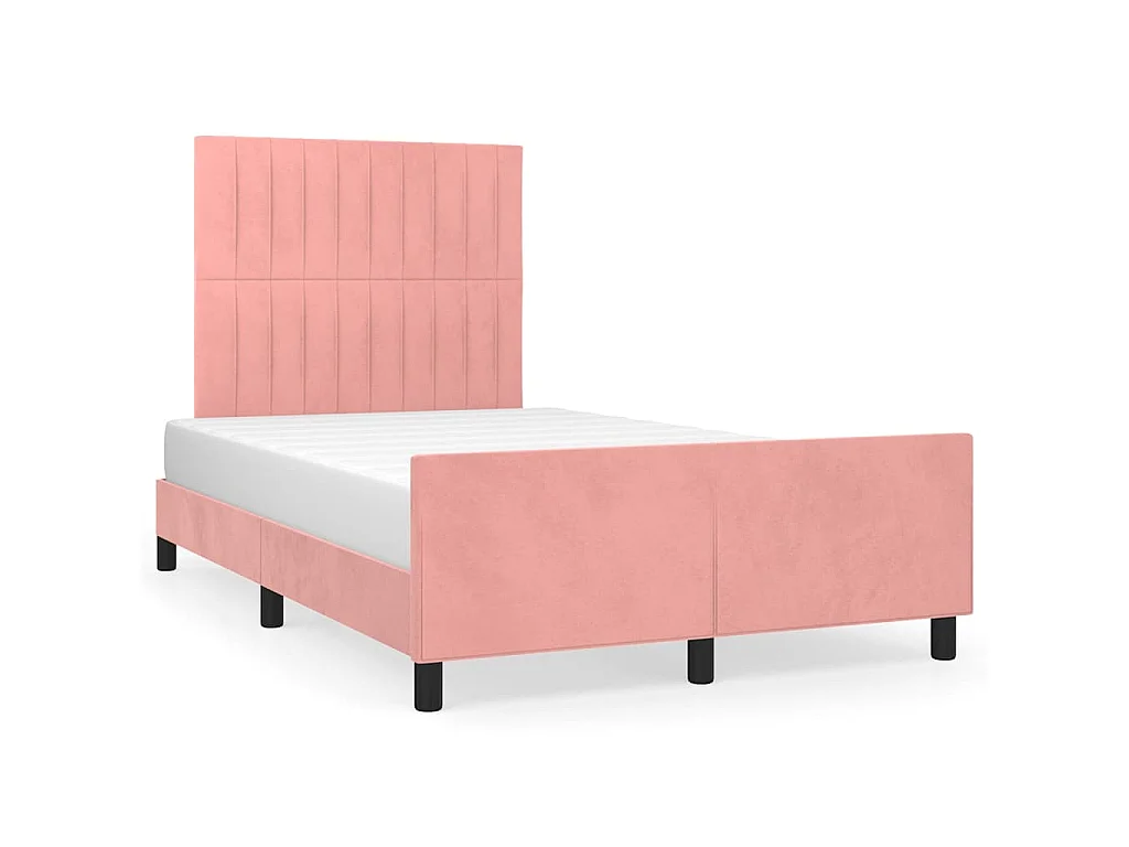 Cadre de lit sans matelas rose 120x200 cm velours