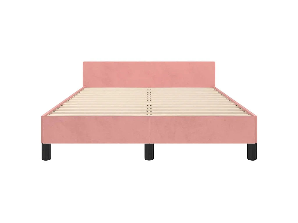 Cadre de lit sans matelas rose 120x200 cm velours