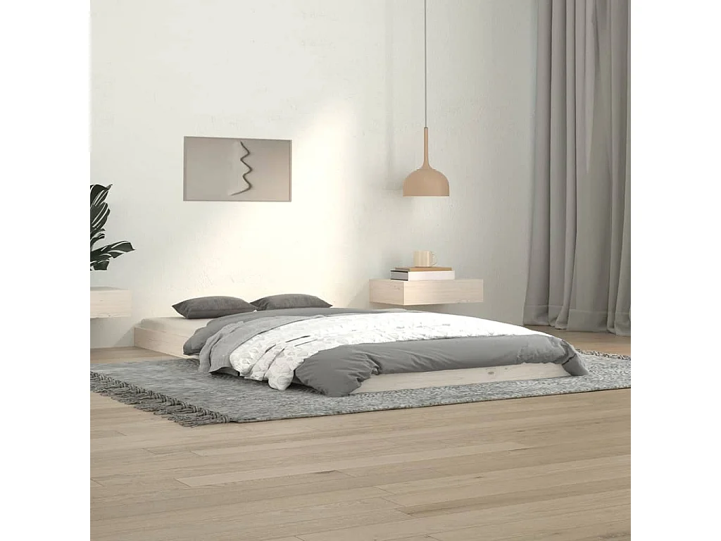 Bedframe massief grenenhout wit 100x200 cm