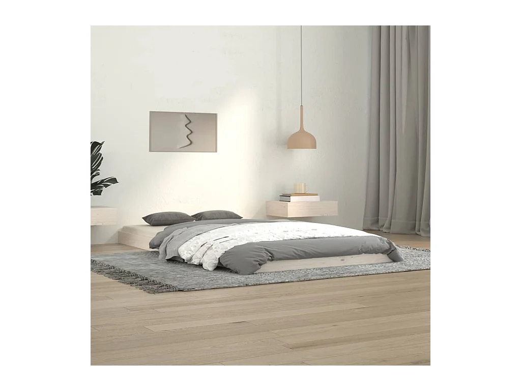 Bedframe massief grenenhout wit 100x200 cm