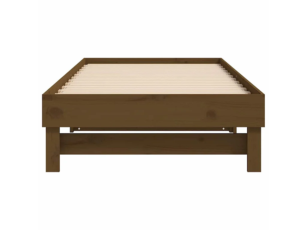 Sofá cama extraíble madera maciza pino marrón miel 2x(75x190)cm