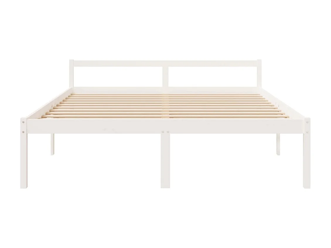 Letto per Anziani Bianco 180x200 cm Super King Legno di Pino
