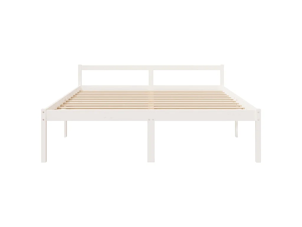 Cama para idosos super king size 180x200 cm pinho maciço branco
