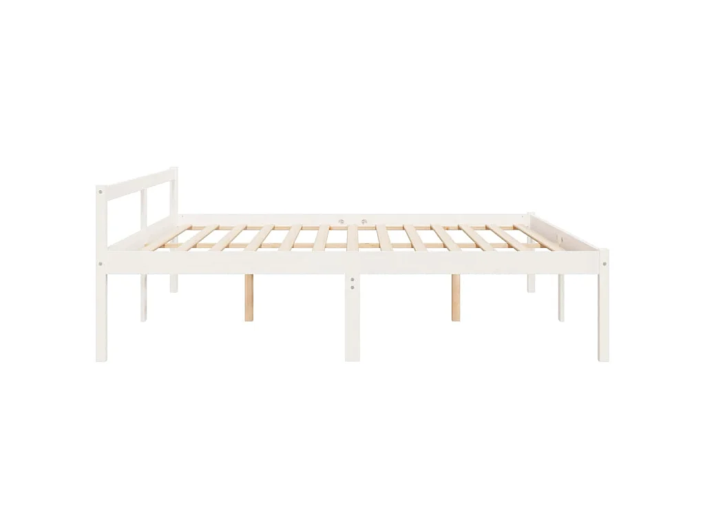 Cama para idosos super king size 180x200 cm pinho maciço branco
