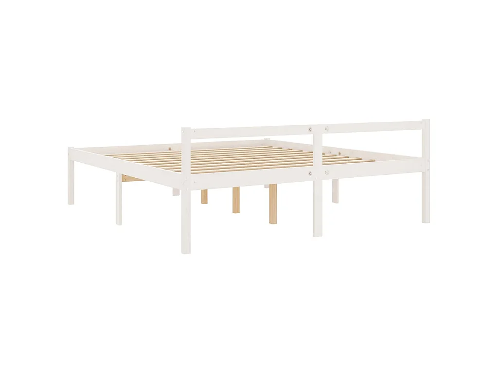 Lit pour personne âgée sans matelas blanc 180x200 cm