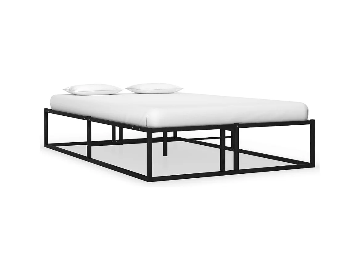 Cadre de lit sans matelas noir métal 120x200 cm