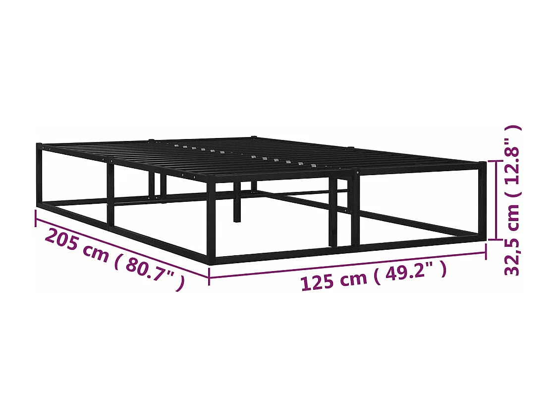 Estrutura de cama 120x200 cm metal preto