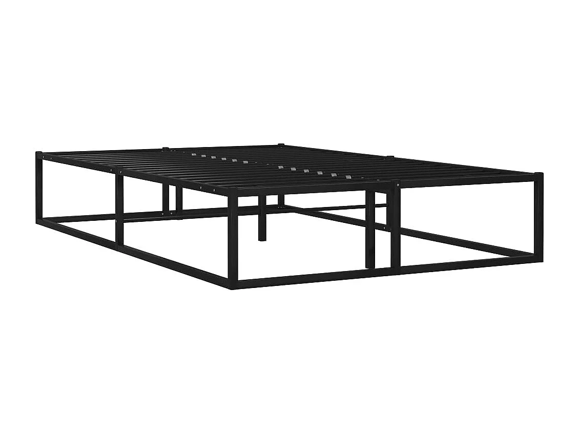 Cadre de lit sans matelas noir métal 120x200 cm