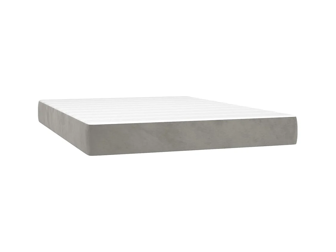 Sommier à lattes de lit avec matelas LED Gris clair 140x190 cm