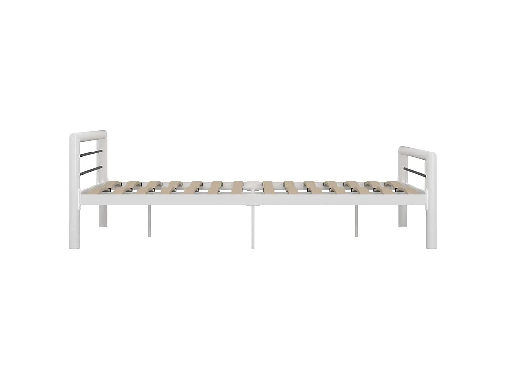 Bettgestell Weiß und Schwarz Metall 160×200 cm