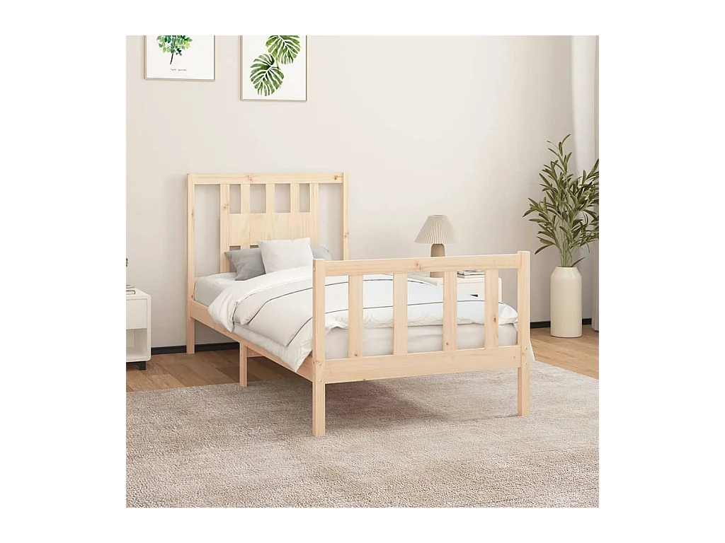 Cadre de lit sans matelas bois de pin massif 90x200 cm