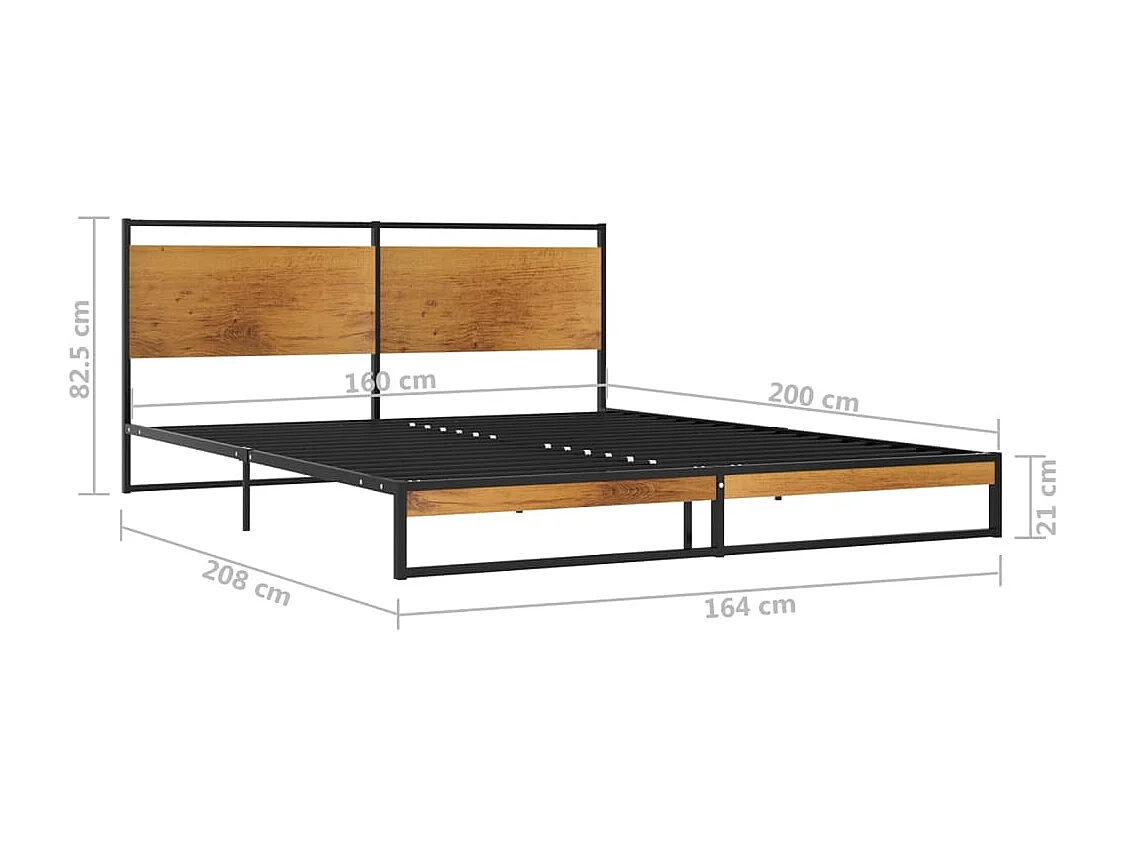 Cadre de lit sans matelas métal 160x200 cm