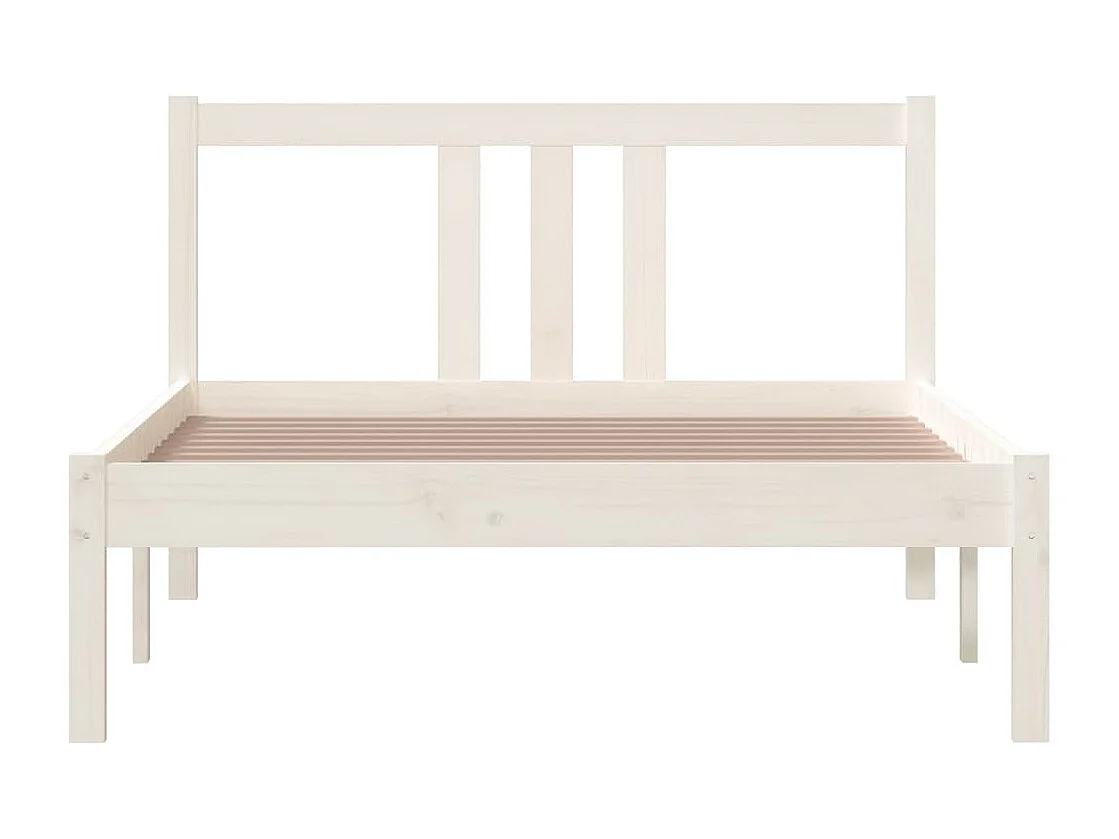 Cadre de lit sans matelas blanc bois massif 100x200 cm