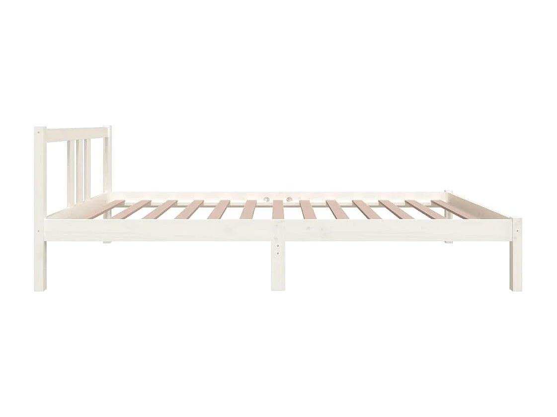 Cadre de lit sans matelas blanc bois massif 100x200 cm
