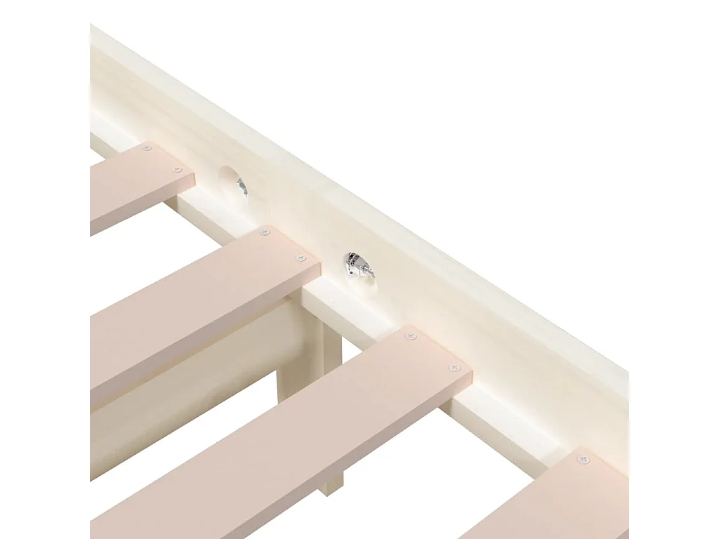 Cadre de lit sans matelas blanc bois massif 100x200 cm