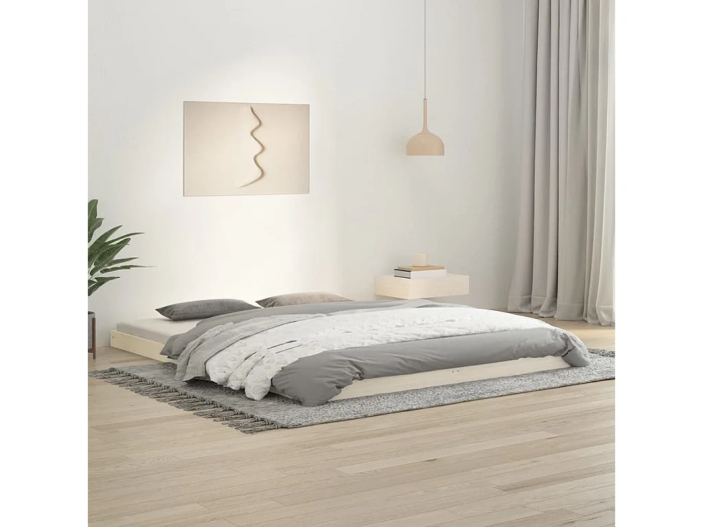 Bedframe massief grenenhout wit 160x200 cm