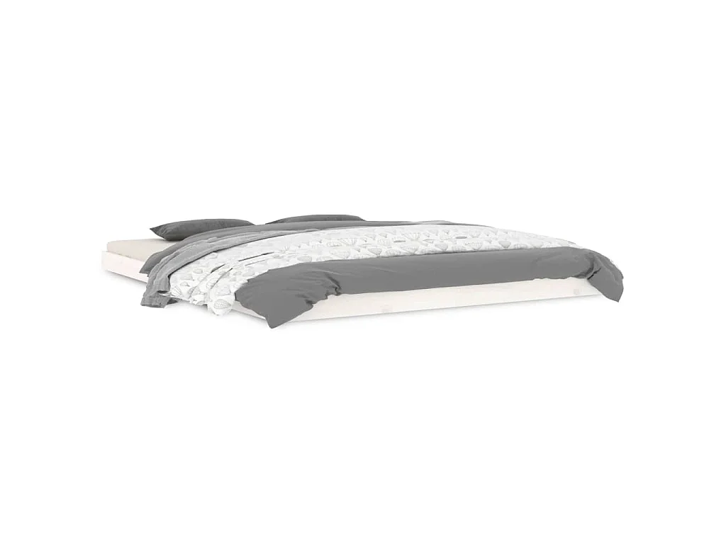 Giroletto senza Materasso Bianco 160x200 cm Legno Massello Pino