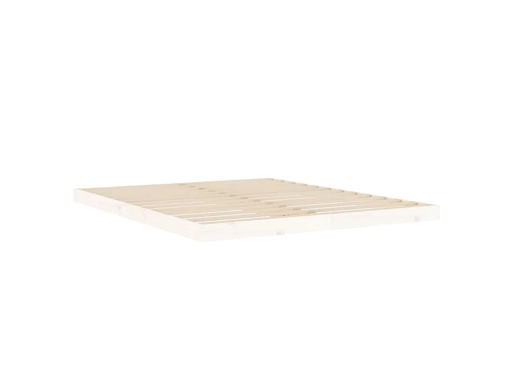 Cadre de lit sans matelas blanc 160x200 cm bois de pin massif